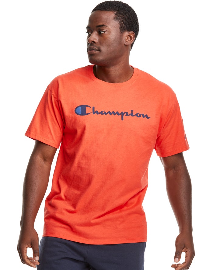 Champion Classic Jersey Script Logo T-Shirt Heren - Oranje - Belgie 5098BJPDI